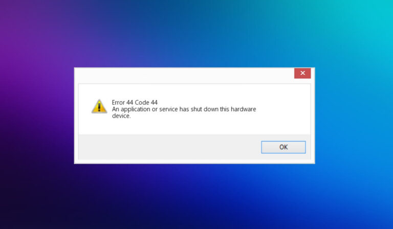 FIX - Code 44, An application or service has shut down this hardware device on Windows
