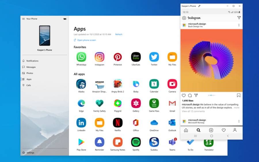 Windows 10 Your Phone Apps Lets Users Run Multiple Android Apps Simultaneously