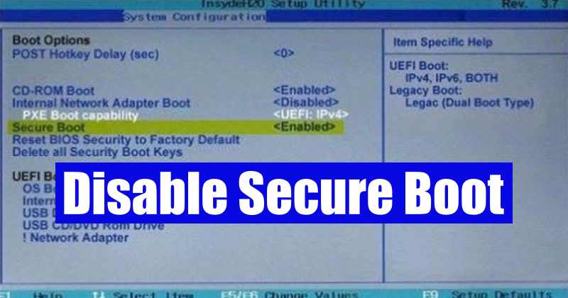How to Disable UEFI Secure Boot in Windows 10