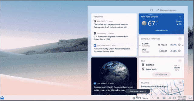 Windows 10 New Taskbar Widget With Latest News and Weather Starts Rolling Out