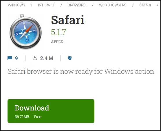 Download Safari on windows