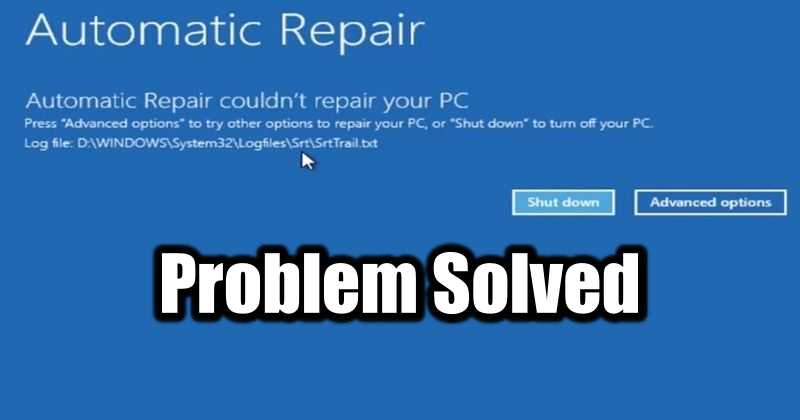 Fix automatic repair error on Windows 10