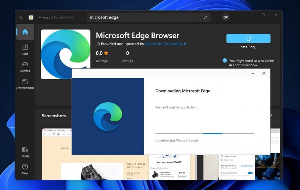 Microsoft Edge in Store