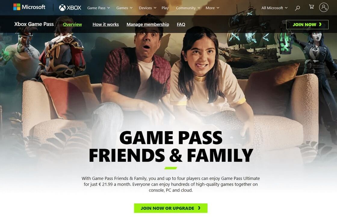 Microsoft launches Xbox Pass Friends & Family Plan in Ireland and Colombia