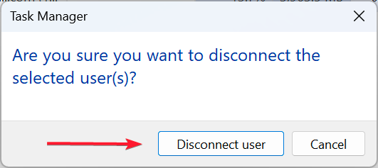 Disconnect user